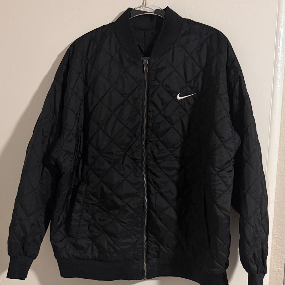 Nike Black Diamond-Pattern Reversible Bomber Jack… - image 1